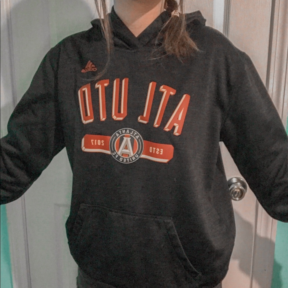 adidas black atlanta united hoodie size m